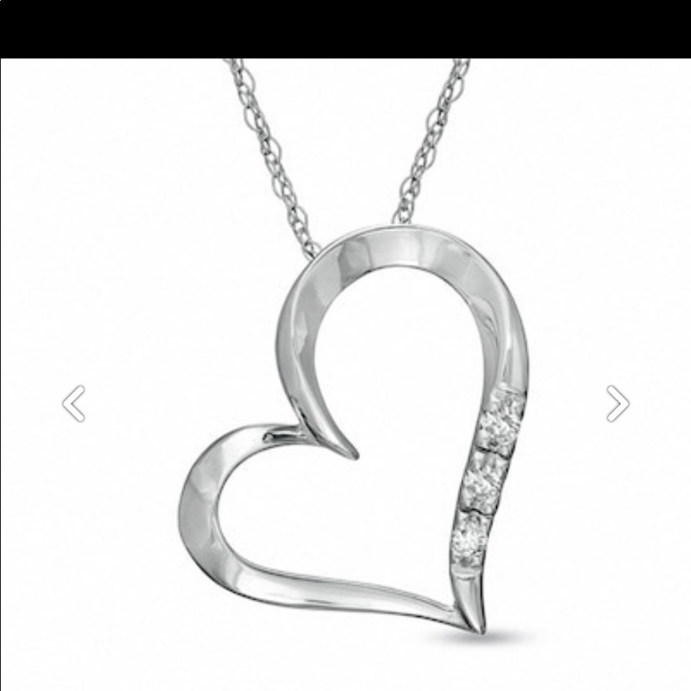 Zales 3 diamond accented heart pendant necklace